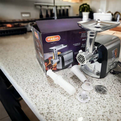 Мясорубка Magio MG-269, 2400 W, мясорубка электрическая металл, мясорубка с металлическим редуктором