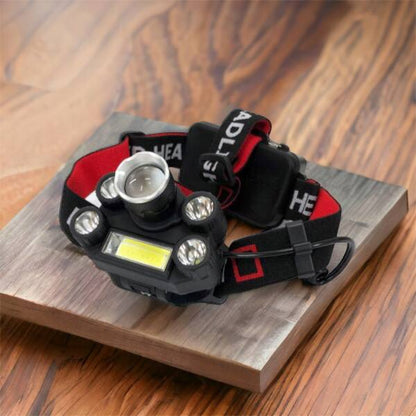 Фонарик налобный Bailong BL-T64-T6+4XPE, светодиодный фонарь на лоб, мощный налобный фонарь для рыбалки