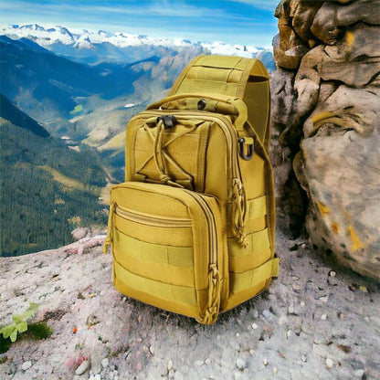 Качественная тактическая сумка, укрепленная мужская сумка рюкзак тактическая слинг. Цвет: койот