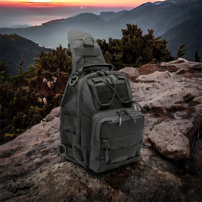 Качественная тактическая сумка, укрепленная мужская сумка рюкзак тактическая слинг. Цвет: черный