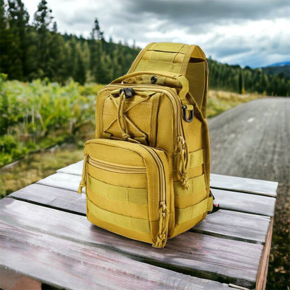 Качественная тактическая сумка, укрепленная мужская сумка рюкзак тактическая слинг. Цвет: койот