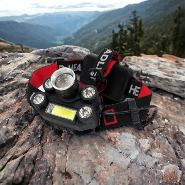 Фонарик налобный Bailong BL-T64-T6+4XPE, светодиодный фонарь на лоб, мощный налобный фонарь для рыбалки