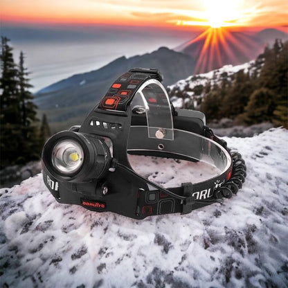 Налобный фонарь Bailong BL-T32-P50, мощный налобный светодиодный фонарик на голову, три режима