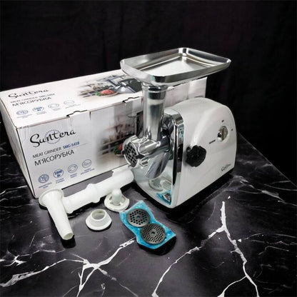 Мясорубка Suntera SMG-5418W, электромясорубка для дома, мясорубка с металлическим редуктором