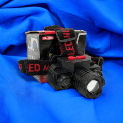 Фонарь налобный Bailong BL-1805 COB XPE аккумуляторный, фонарь на голову для рыбалки, надежный налобный