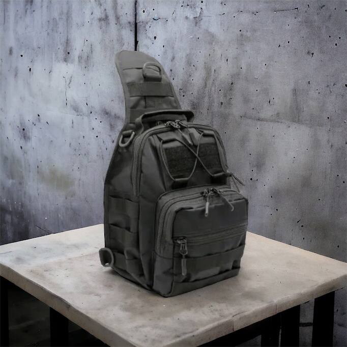 Качественная тактическая сумка, укрепленная мужская сумка рюкзак тактическая слинг. Цвет: черный