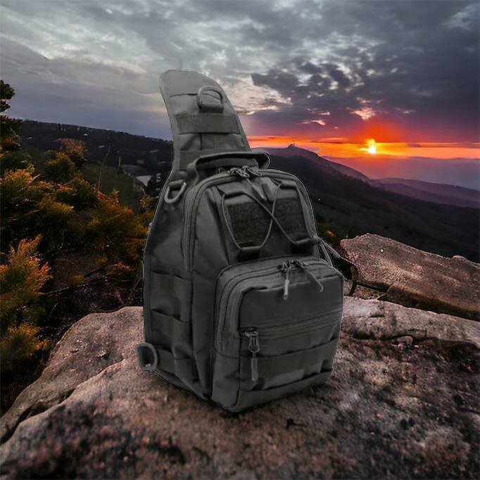 Качественная тактическая сумка, укрепленная мужская сумка рюкзак тактическая слинг. Цвет: черный