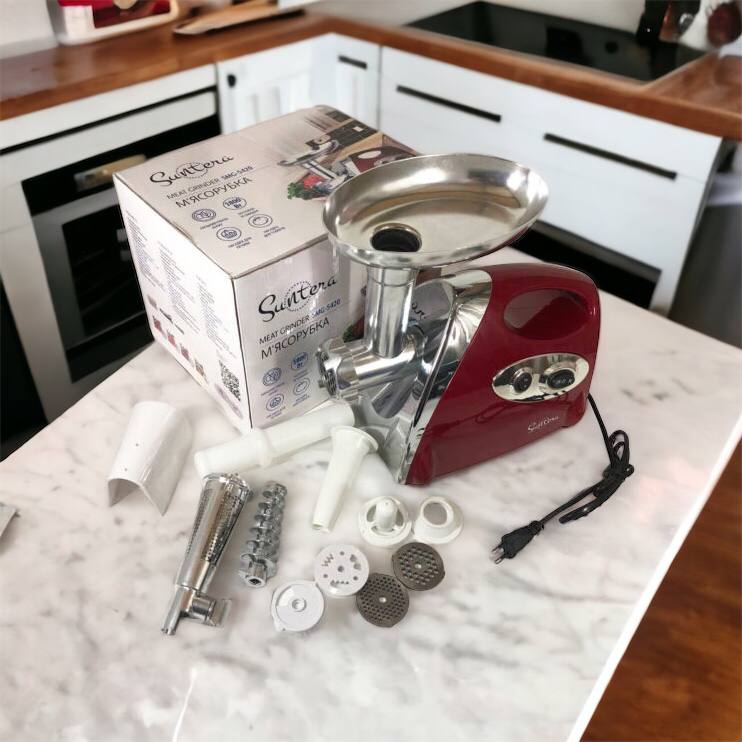 Электромясорубка Suntera SMG-5420R 1800 Вт, электромясорубка соковыжималка для томатов, мясорубка для дома