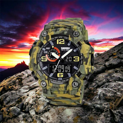 Часы наручные мужские SKMEI 1520CMGN CAMO GREEN, часы военные мужские, для военнослужащих. Цвет: камуфляж