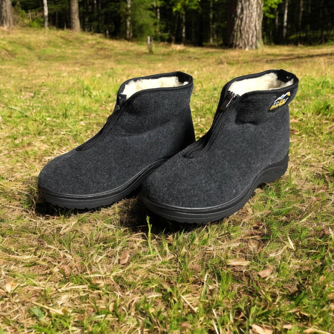 Черевики чоловічі утеплені на застібці 41 розмір, повстяні бурки, домашні чоловічі валянки. Колір: сірий