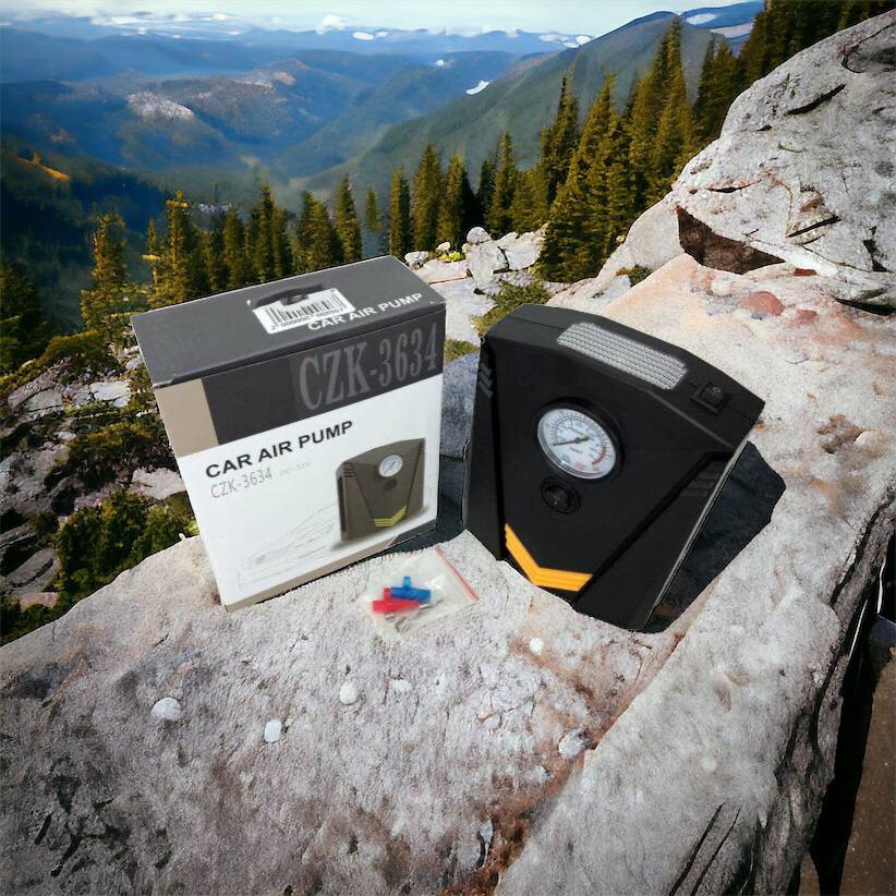 Автомобильный компрессор 12V насос с фонариком, мощный насос для колес автомобиля от прикуривателя