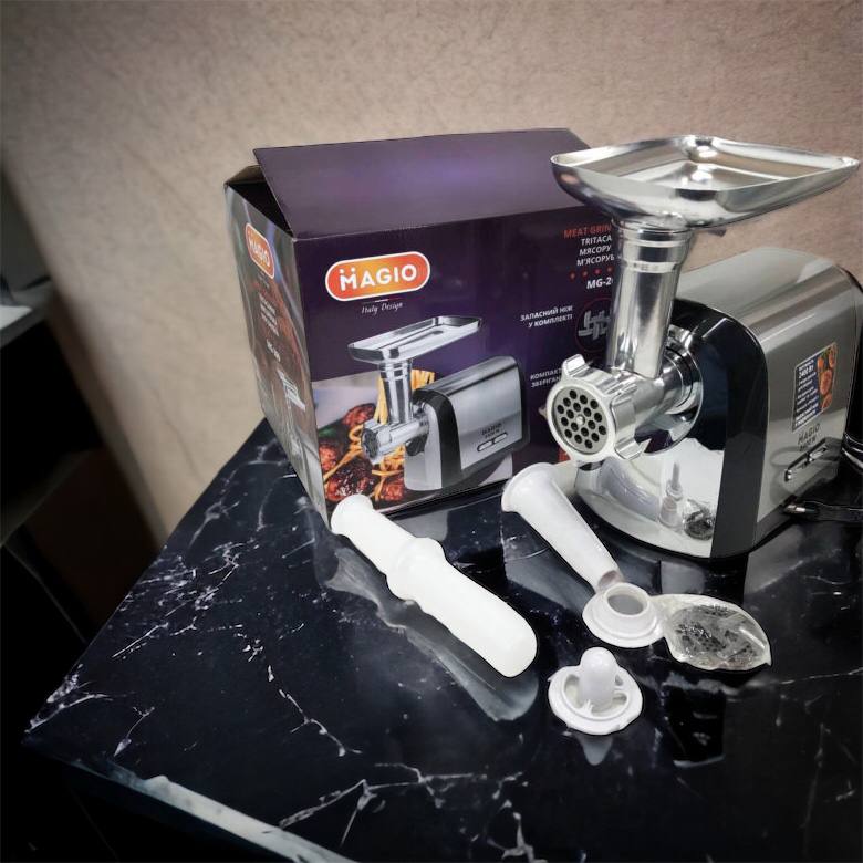 Мясорубка Magio MG-269, 2400 W, мясорубка электрическая металл, мясорубка с металлическим редуктором
