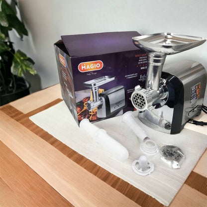 Мясорубка Magio MG-269, 2400 W, мясорубка электрическая металл, мясорубка с металлическим редуктором