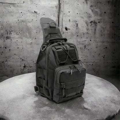 Качественная тактическая сумка, укрепленная мужская сумка рюкзак тактическая слинг. Цвет: черный