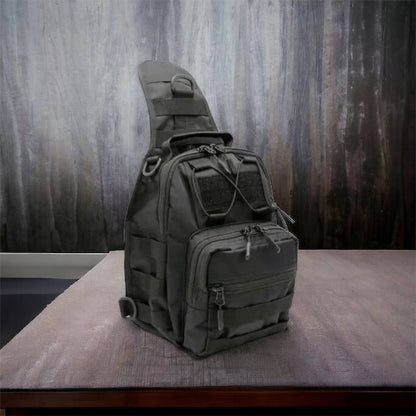 Качественная тактическая сумка, укрепленная мужская сумка рюкзак тактическая слинг. Цвет: черный