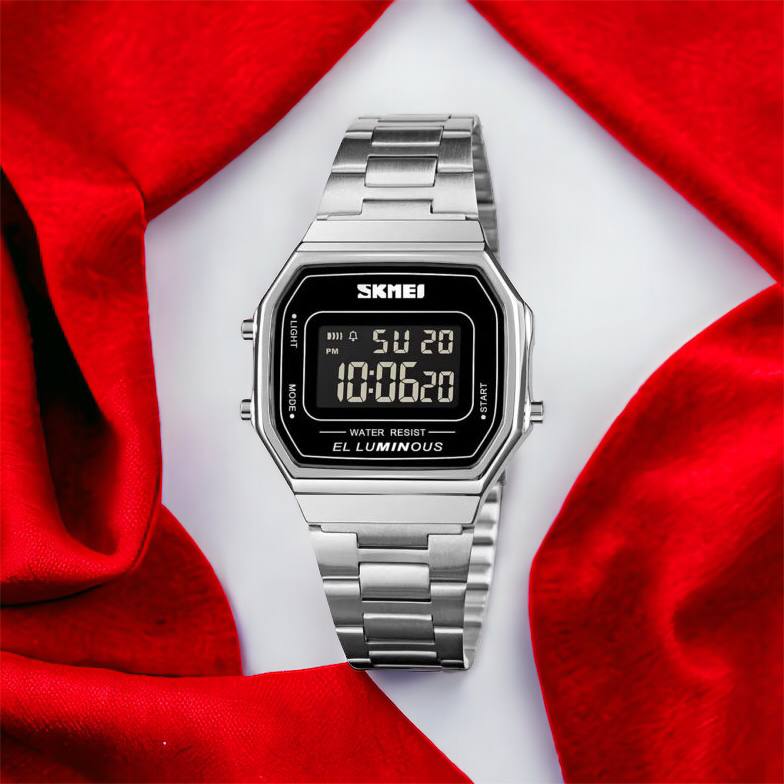 Часы наручные мужские SKMEI 1647SI, армейские часы противоударные, модные мужские часы