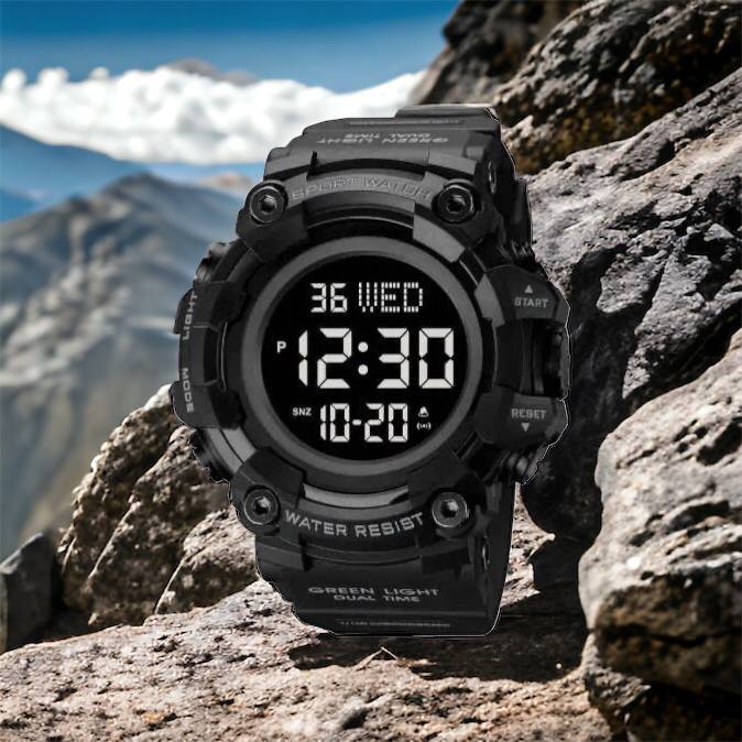 Годинник наручний чоловічий SKMEI 1968BKBK BLACK-BLACK, водостійкий тактичний годинник. Колір: чорний