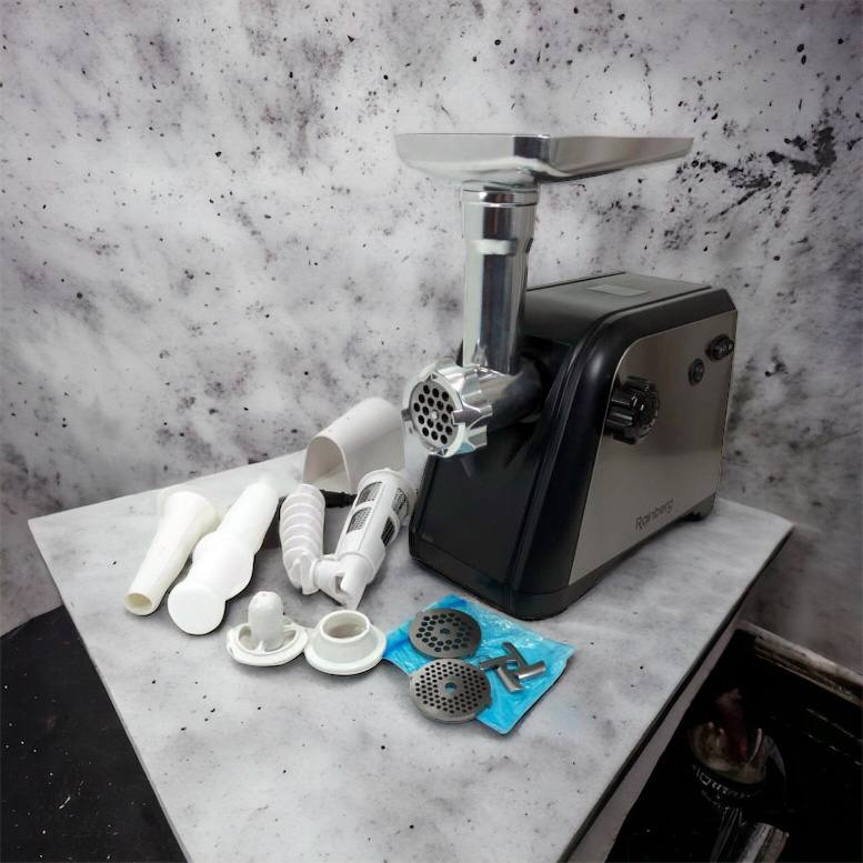 Мясорубка Rainberg RB-672 3000W электрическая с реверсом и соковыжималкой, мясорубка электрическая металл