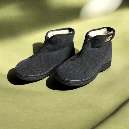 Черевики чоловічі утеплені на застібці 41 розмір, повстяні бурки, домашні чоловічі валянки. Колір: сірий