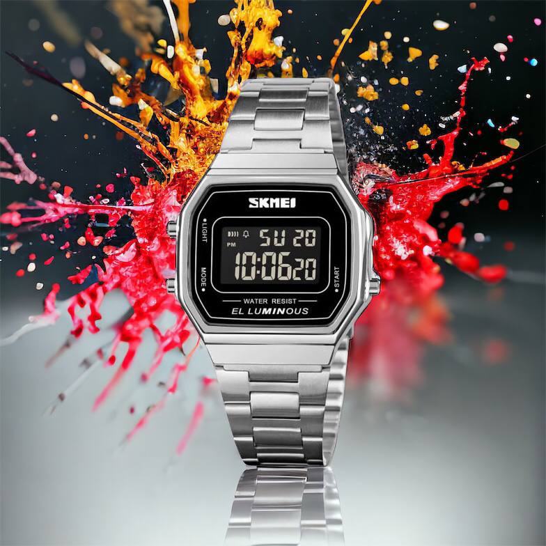 Часы наручные мужские SKMEI 1647SI, армейские часы противоударные, модные мужские часы