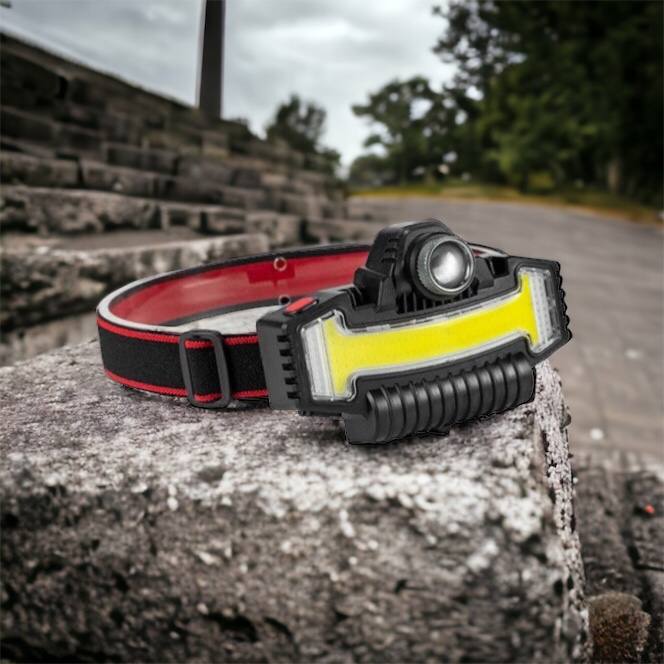 Налобный фонарик Bailong BL-W685-LTS+COB+RGB, 5 режимов, водостойкий, ударостойкий, USB кабель Type-c