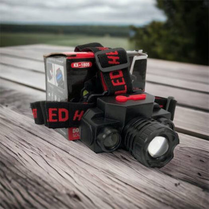 Фонарь налобный Bailong BL-1805 COB XPE аккумуляторный, фонарь на голову для рыбалки, надежный налобный