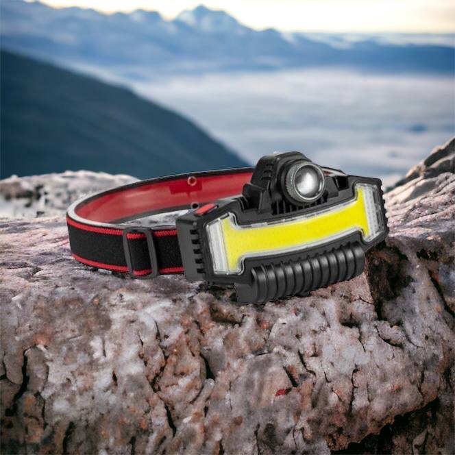 Налобный фонарик Bailong BL-W685-LTS+COB+RGB, 5 режимов, водостойкий, ударостойкий, USB кабель Type-c