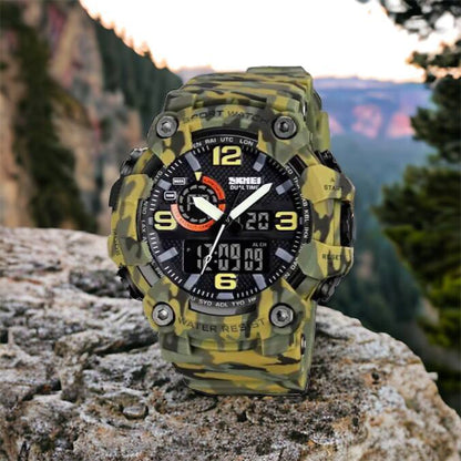 Часы наручные мужские SKMEI 1520CMGN CAMO GREEN, часы военные мужские, для военнослужащих. Цвет: камуфляж