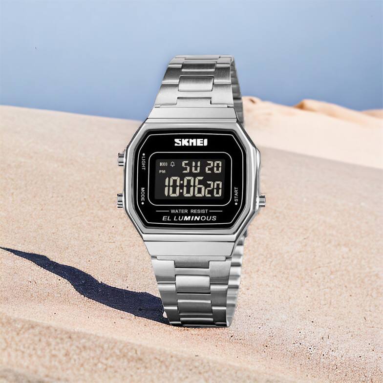 Часы наручные мужские SKMEI 1647SI, армейские часы противоударные, модные мужские часы