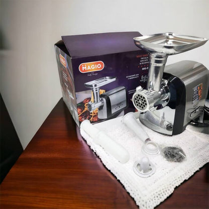 Мясорубка Magio MG-269, 2400 W, мясорубка электрическая металл, мясорубка с металлическим редуктором