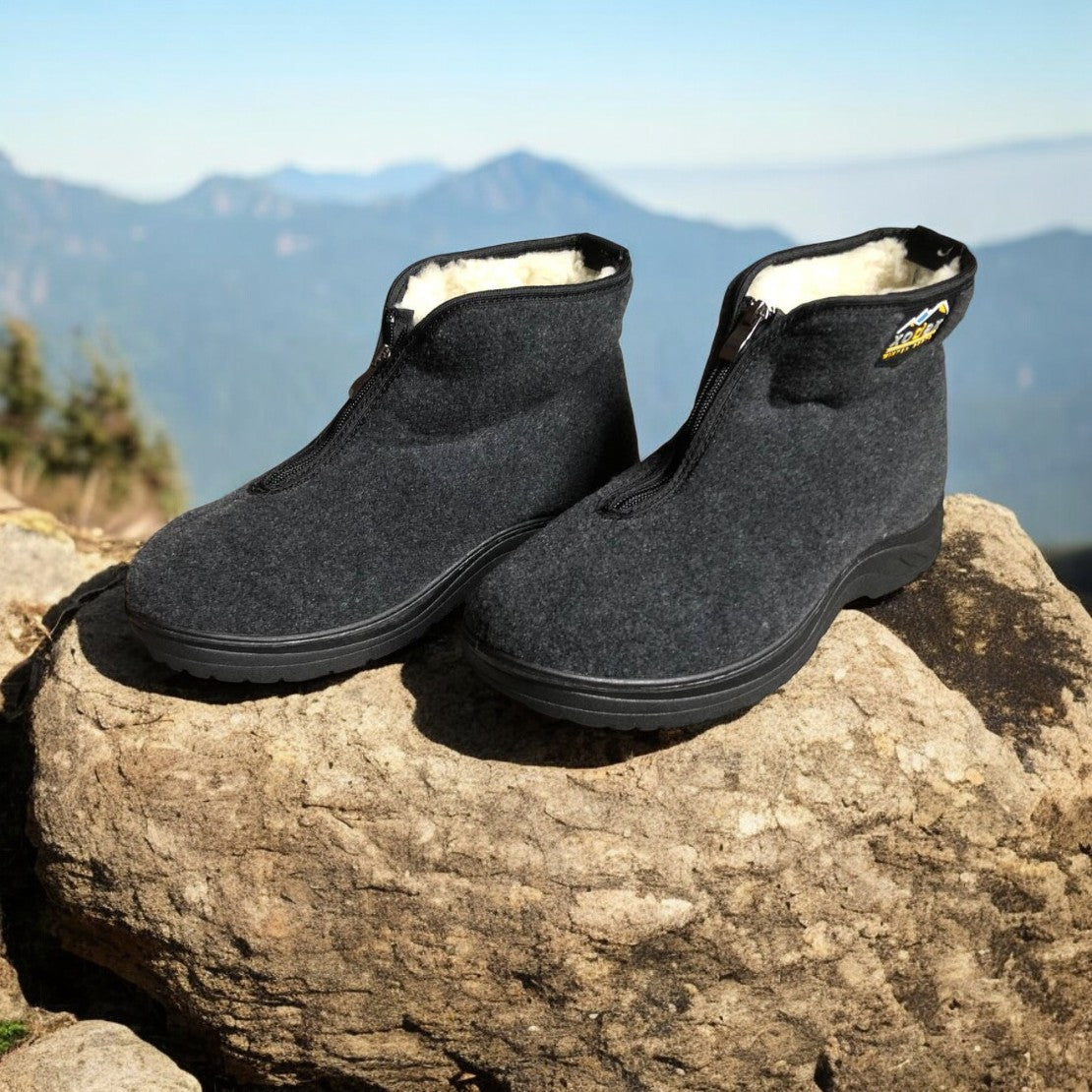 Черевики чоловічі утеплені на застібці 41 розмір, повстяні бурки, домашні чоловічі валянки. Колір: сірий