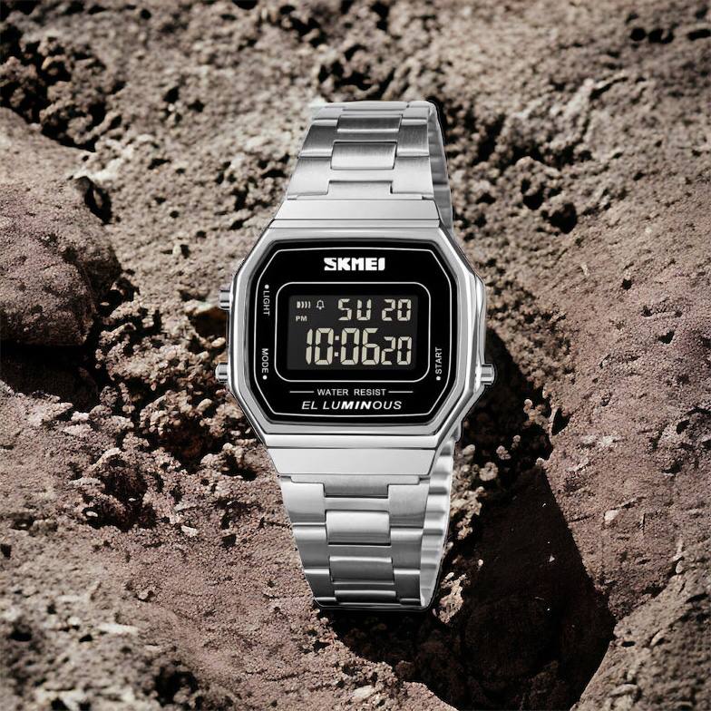 Часы наручные мужские SKMEI 1647SI, армейские часы противоударные, модные мужские часы