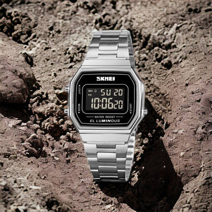 Часы наручные мужские SKMEI 1647SI, армейские часы противоударные, модные мужские часы