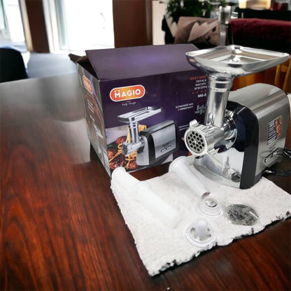 Мясорубка Magio MG-269, 2400 W, мясорубка электрическая металл, мясорубка с металлическим редуктором