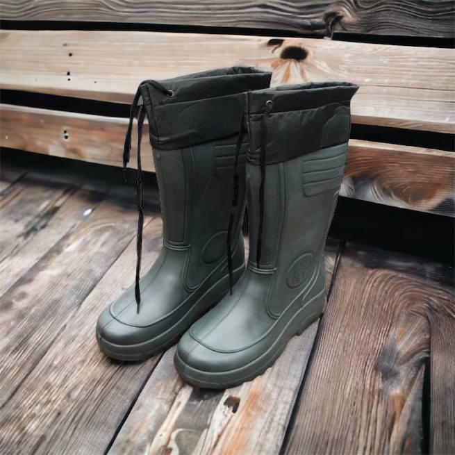 Сапоги мужские резиновые высокие утепленные с подвязкой 44 размер (29 см), сапоги резиновые для рыбалки