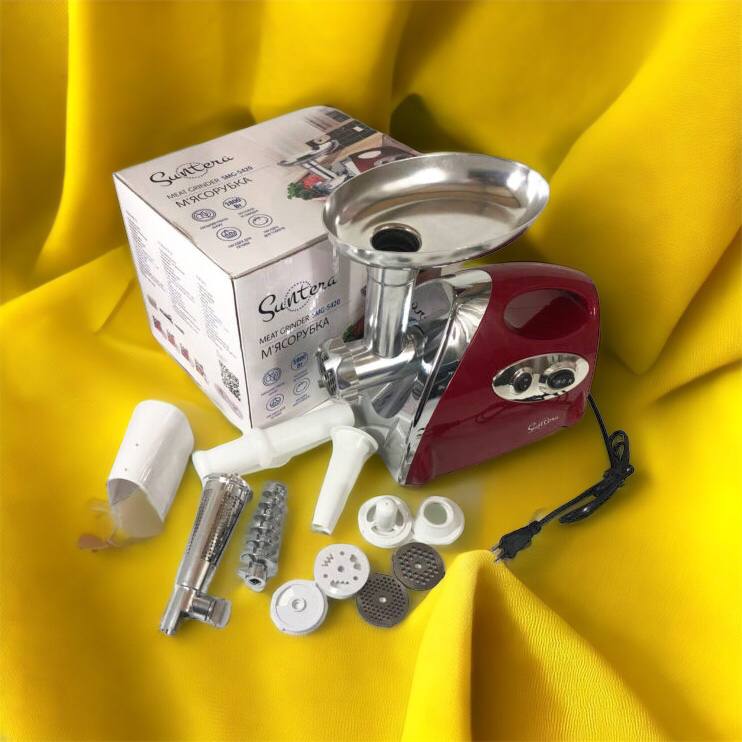 Электромясорубка Suntera SMG-5420R 1800 Вт, электромясорубка соковыжималка для томатов, мясорубка для дома