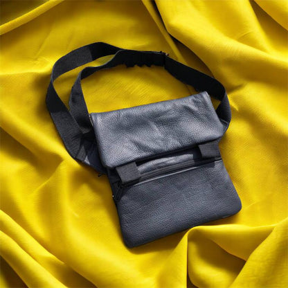 Тактична шкіряна сумка з кобурою, чоловічий месенджер, барсетка - чорний слінг, чоловіча сумка через плече