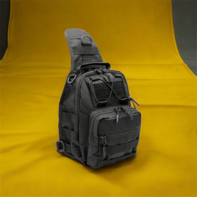 Качественная тактическая сумка, укрепленная мужская сумка рюкзак тактическая слинг. Цвет: черный