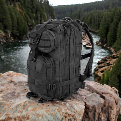 Тактический рюкзак Tactic 1000D для военных, охоты, рыбалки,  походов, путешествий и спорта. Цвет: черный