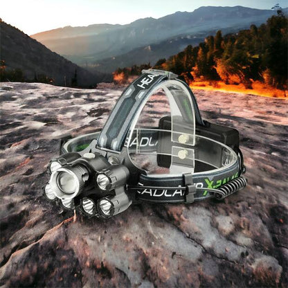 Яркий светодиодный налобный фонарь Bailong Police BL-T78 5 led белый, налобный фонарик с usb зарядкой