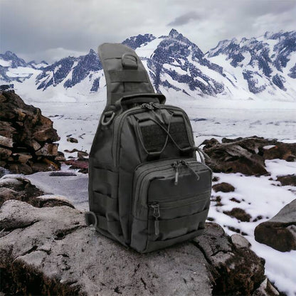 Качественная тактическая сумка, укрепленная мужская сумка рюкзак тактическая слинг. Цвет: черный