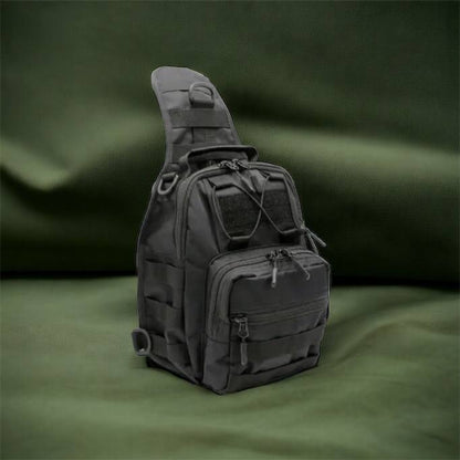 Качественная тактическая сумка, укрепленная мужская сумка рюкзак тактическая слинг. Цвет: черный