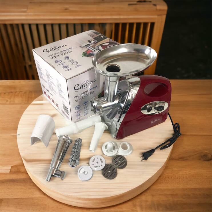 Электромясорубка Suntera SMG-5420R 1800 Вт, электромясорубка соковыжималка для томатов, мясорубка для дома