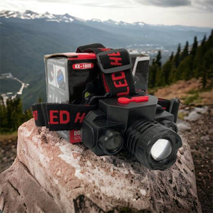 Фонарь налобный Bailong BL-1805 COB XPE аккумуляторный, фонарь на голову для рыбалки, надежный налобный