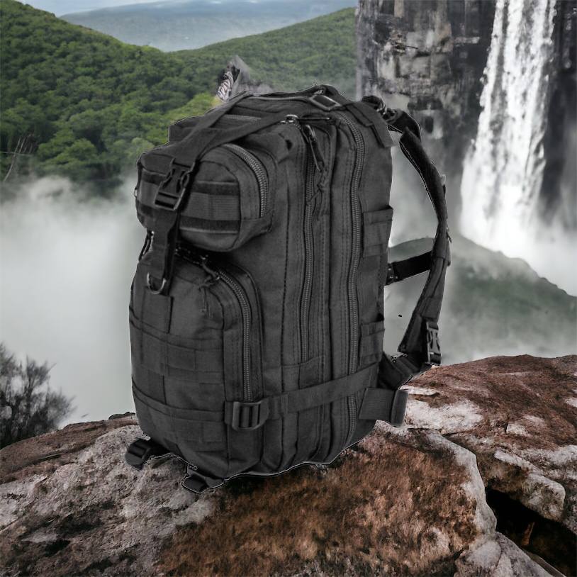Тактический рюкзак Tactic 1000D для военных, охоты, рыбалки,  походов, путешествий и спорта. Цвет: черный