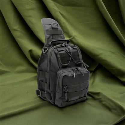 Качественная тактическая сумка, укрепленная мужская сумка рюкзак тактическая слинг. Цвет: черный