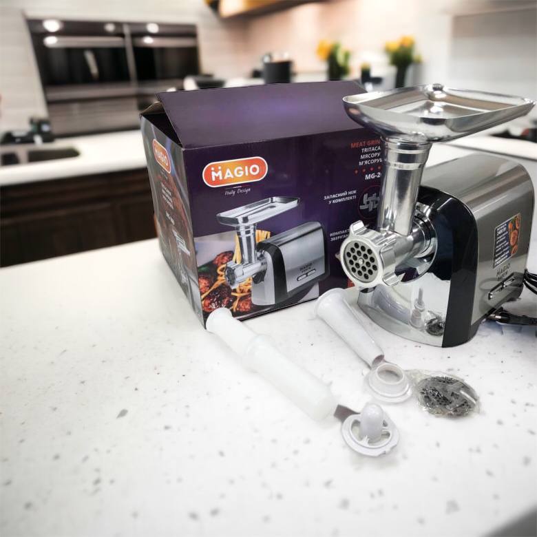 Мясорубка Magio MG-269, 2400 W, мясорубка электрическая металл, мясорубка с металлическим редуктором