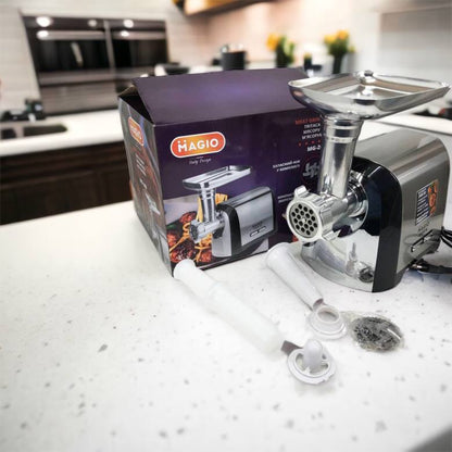 Мясорубка Magio MG-269, 2400 W, мясорубка электрическая металл, мясорубка с металлическим редуктором