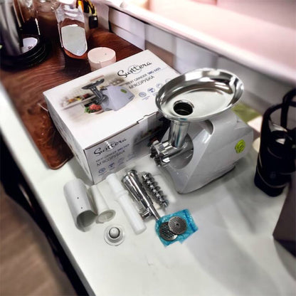 Мясорубка Suntera SMG-5425W, мясорубка-соковыжималка, электрическая мясорубка с насадками для дома