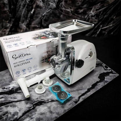 Мясорубка Suntera SMG-5418W, электромясорубка для дома, мясорубка с металлическим редуктором